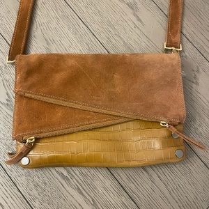 HAMMITT Crossbody leather and suede purse